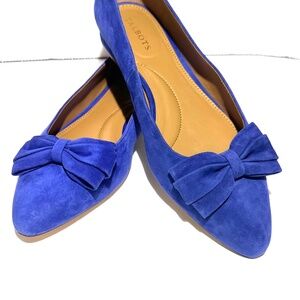 Talbots Women’s Edison Blue Suede Bow Flats Size 10